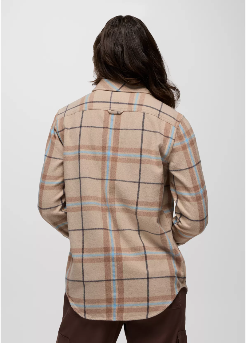 Prana Women's Golden Canyon Flannel Shirt in Almond-2