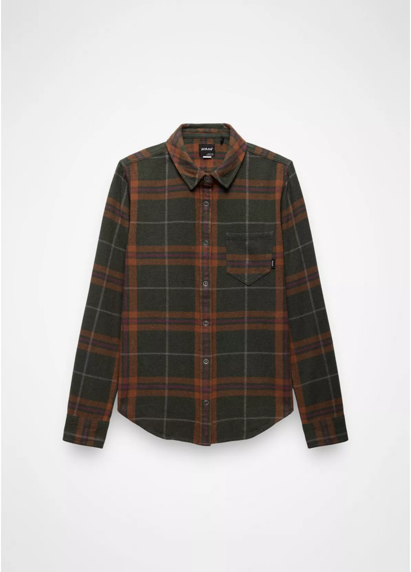 Prana Women's Golden Canyon Flannel Shirt in Nori