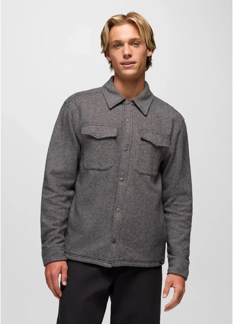 Prana Happy Camp Flannel in Shadow Heather-1