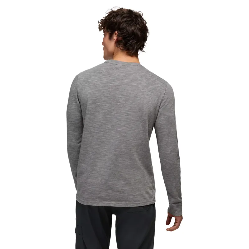 Prana Ronnie Crew II Long Sleeve Shirt in Heather Grey-1