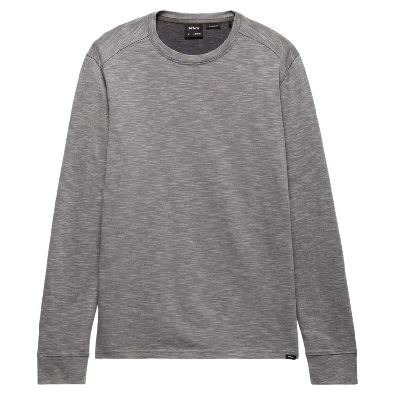Prana Ronnie Crew II Long Sleeve Shirt in Heather Grey-5