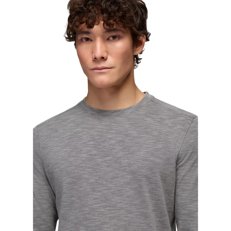 Prana Ronnie Crew II Long Sleeve Shirt in Heather Grey-4
