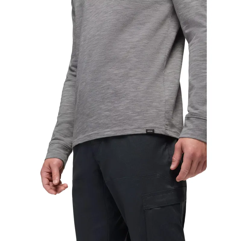 Prana Ronnie Crew II Long Sleeve Shirt in Heather Grey-3
