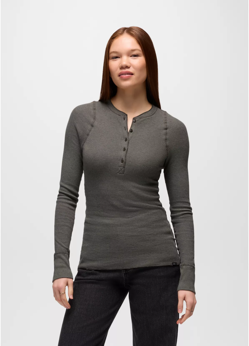 Prana Women's Touchstone Henley in Thyme Heather