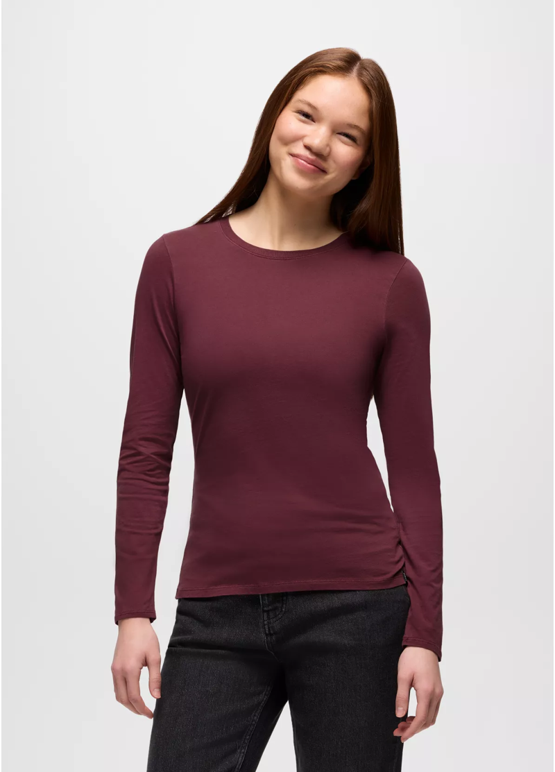 Prana Women's Everyday Long Sleeve Tee in Deep Vino