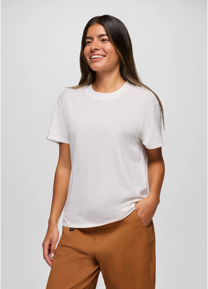 Prana Women's Everyday SS Tee in Soft White