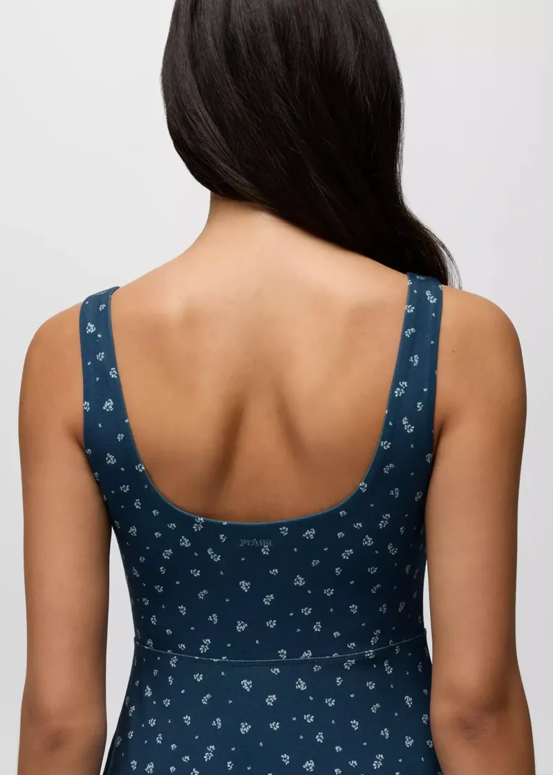 Prana Women's Corrinne Short Dress in Bluff Blue Spring Fling-4