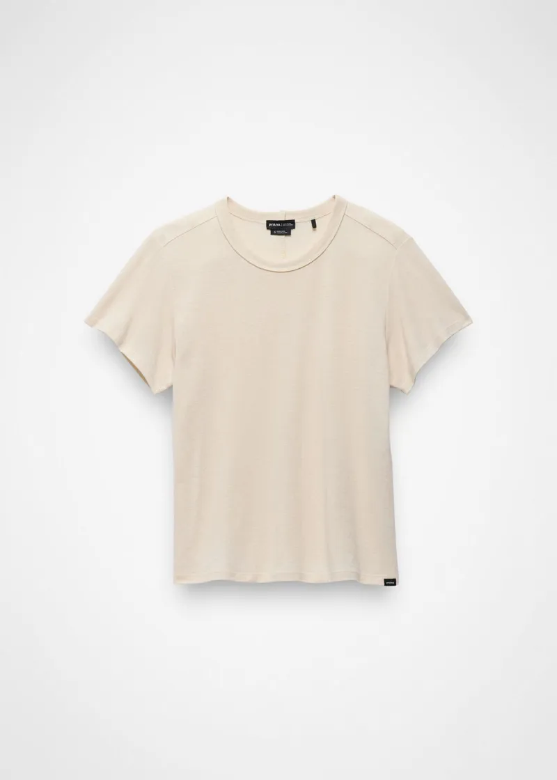 Prana Women's Cozy Up Short Sleeve Crew in Canvas-3