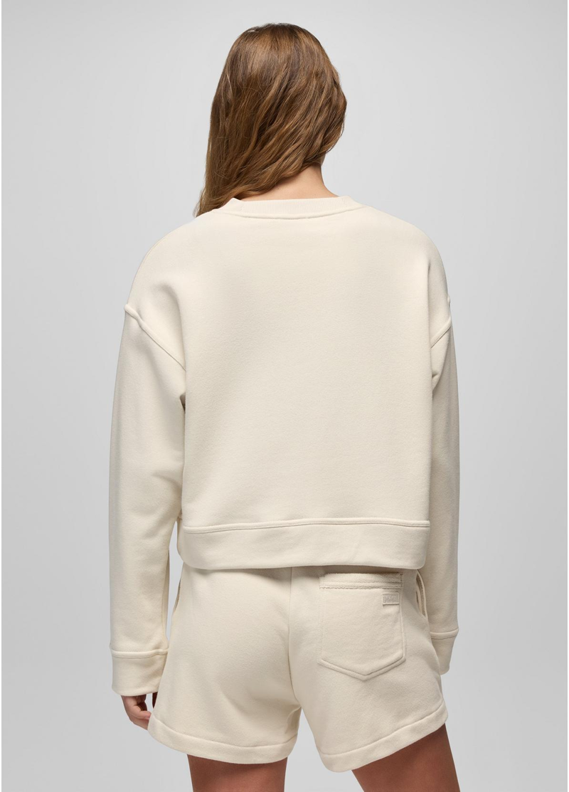 Prana Women's DreamTerry Crew Sweatshirt in Beach Pebble-2