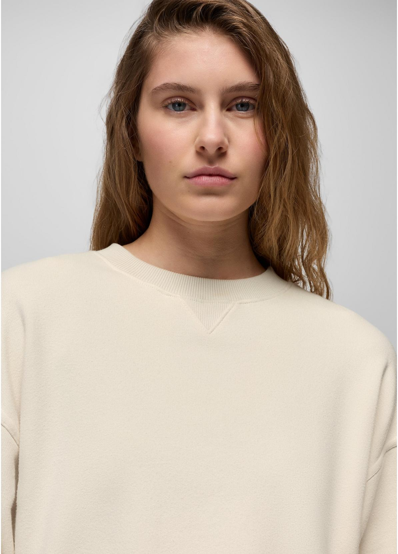 Prana Women's DreamTerry Crew Sweatshirt in Beach Pebble-3