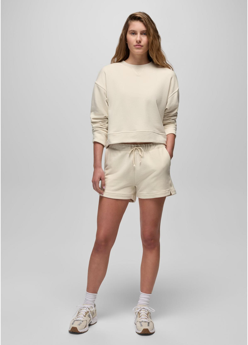 Prana Women's DreamTerry Crew Sweatshirt in Beach Pebble-5