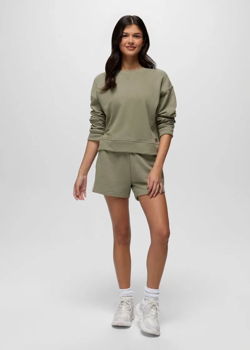 Prana Women's DreamTerry Crew Sweatshirt in Sage-5