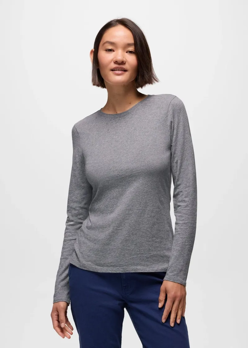 Prana Women's Everyday Long Sleeve Tee Medium in Heather Grey-1