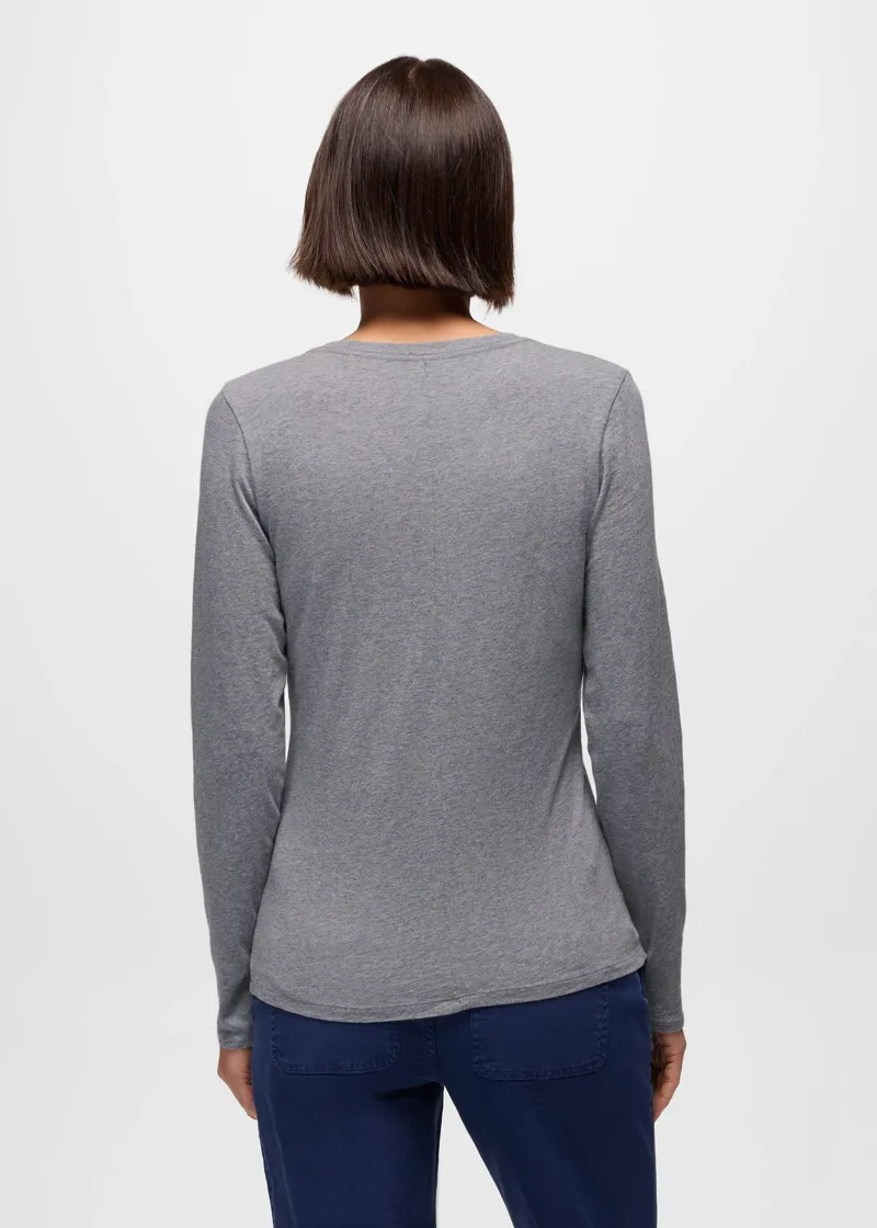 Prana Women's Everyday Long Sleeve Tee Medium in Heather Grey-2