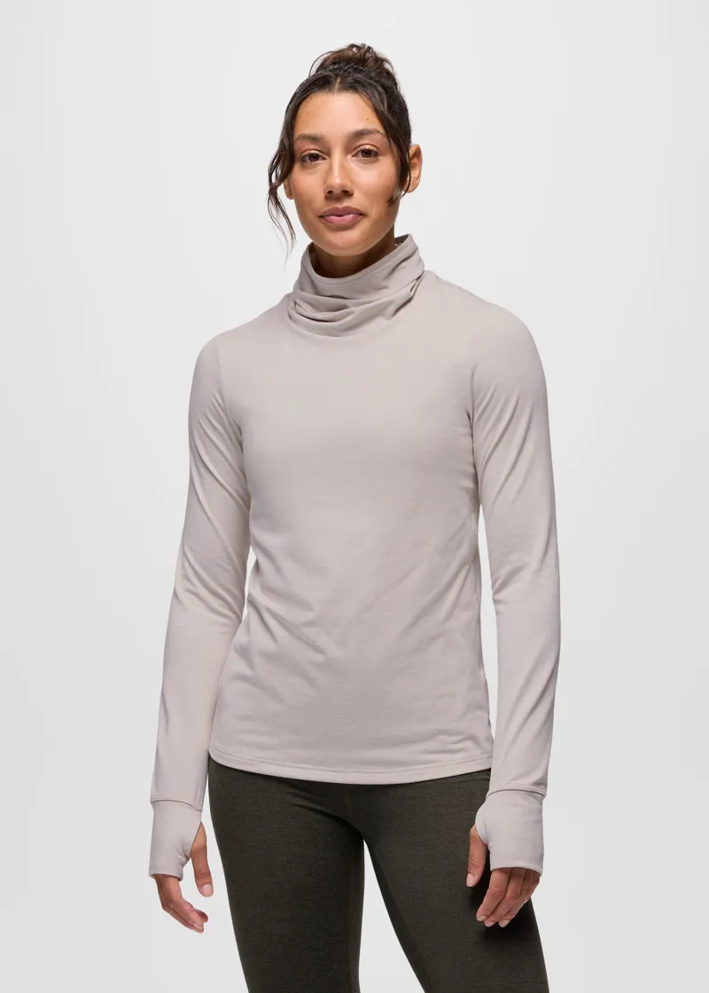 Prana Women's Ice Flow Long Sleeve Top in Almond Heather