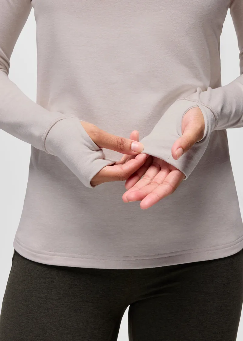 Prana Women's Ice Flow Long Sleeve Top in Almond Heather-3