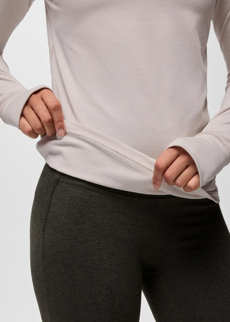 Prana Women's Ice Flow Long Sleeve Top in Almond Heather-4