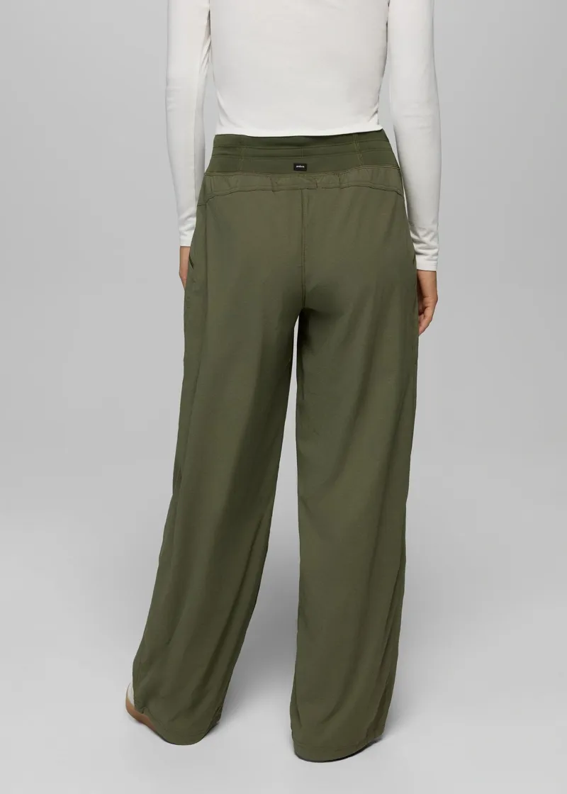 Prana Women's Koen Wide Leg Pant in Cargo Green-2