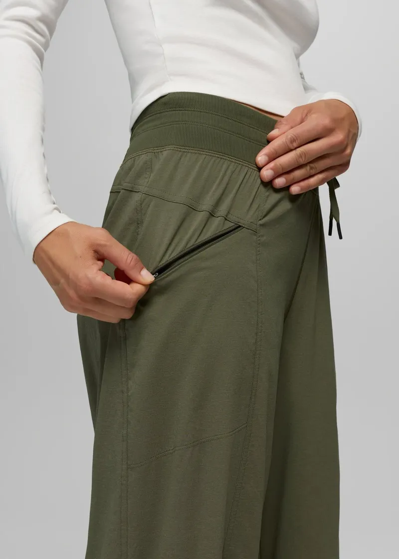 Prana Women's Koen Wide Leg Pant in Cargo Green-4