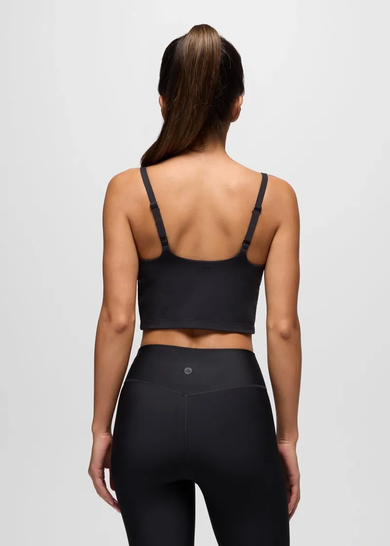 Prana Women's Luxara Longline Bra in Black-2