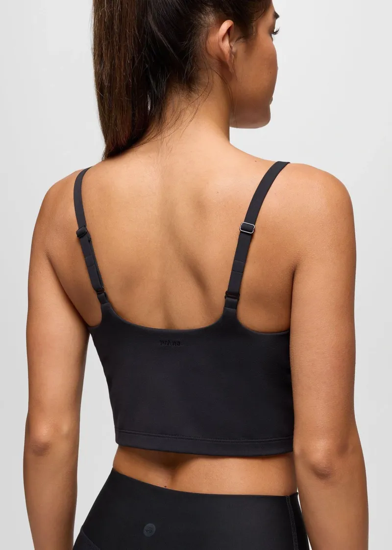 Prana Women's Luxara Longline Bra in Black-4
