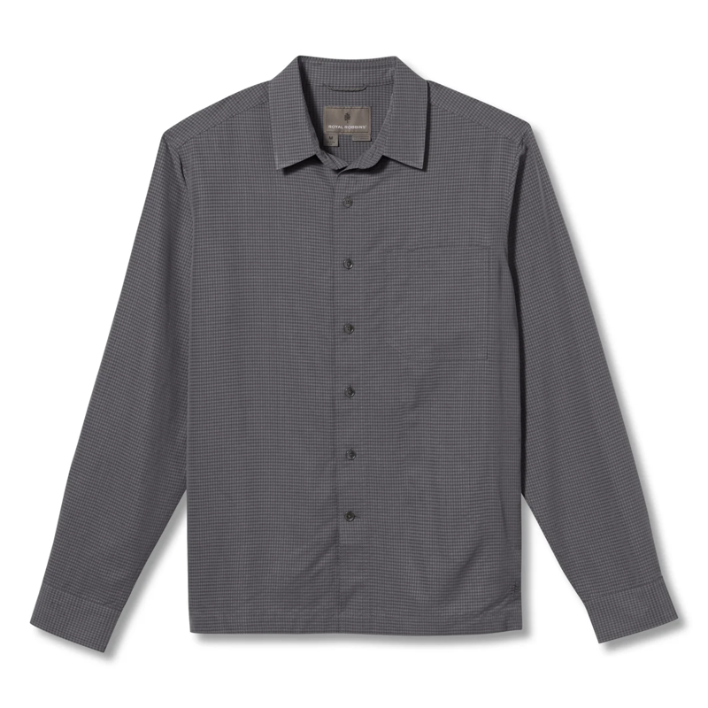 Royal Robbins Desert Pucker Dry LS Shirt in Asphalt