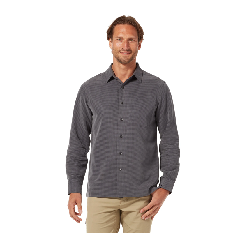 Royal Robbins Desert Pucker Dry LS Shirt in Asphalt-1