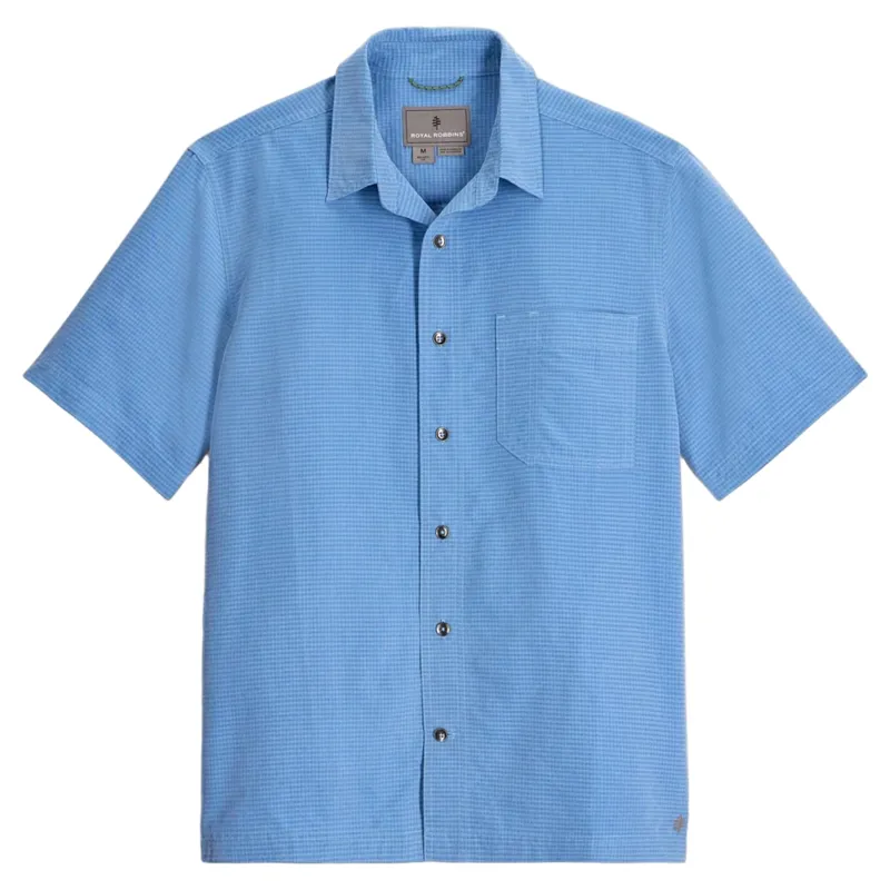 Royal Robbins Desert Pucker Dry Short Sleeve Shirt in Parisian Blue