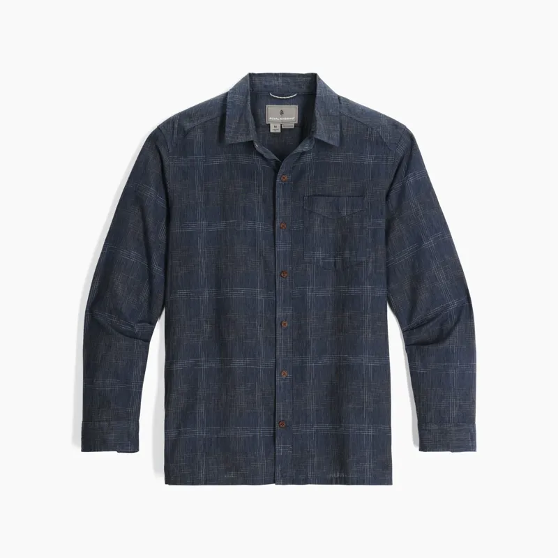 Royal Robbins Hempline Spaced Shirt in Collins Blue