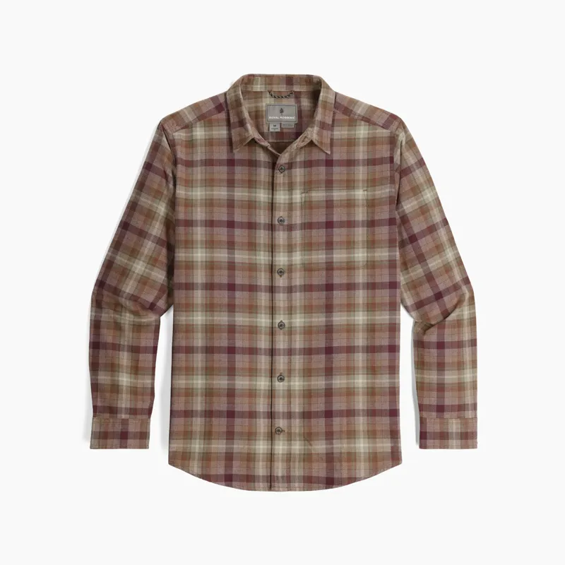 Royal Robbins Lieback Flannel Shirt in Dusty Olive Dipsea Plaid
