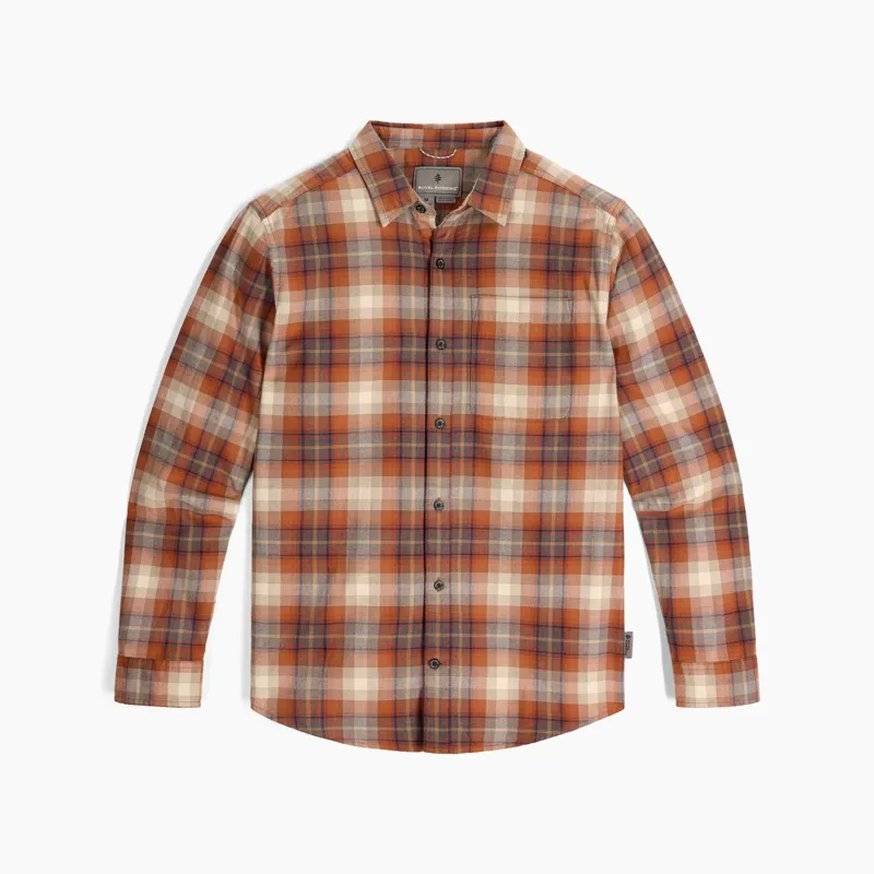 Royal Robbins Lieback Flannel Shirt in Rust Brown Dipsea Plaid