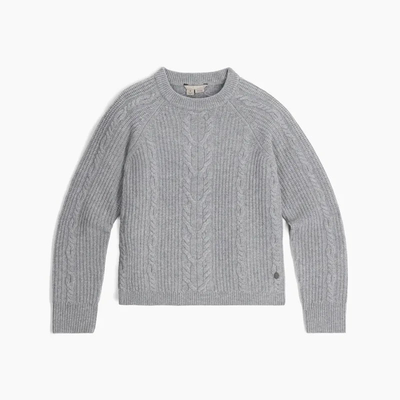 Royal Robbins Women's Rockcraft Cable Crew Sweater in Pelican Heather