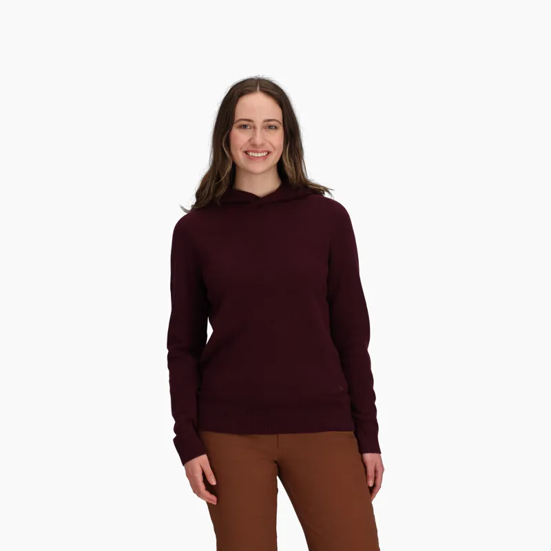 Royal Robbins Women's Rockcraft Wool Hoodie in Loganberry Heather-2