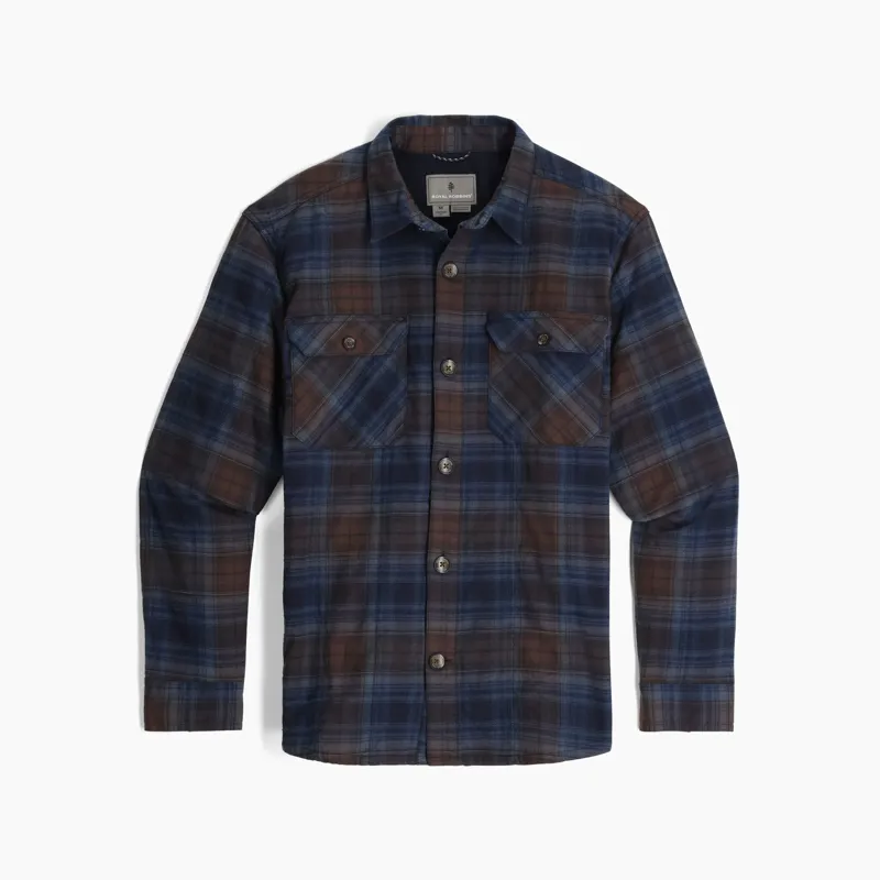 Royal Robbins Snowcap Lined Flannel Shirt in Naval Tioga Plaid