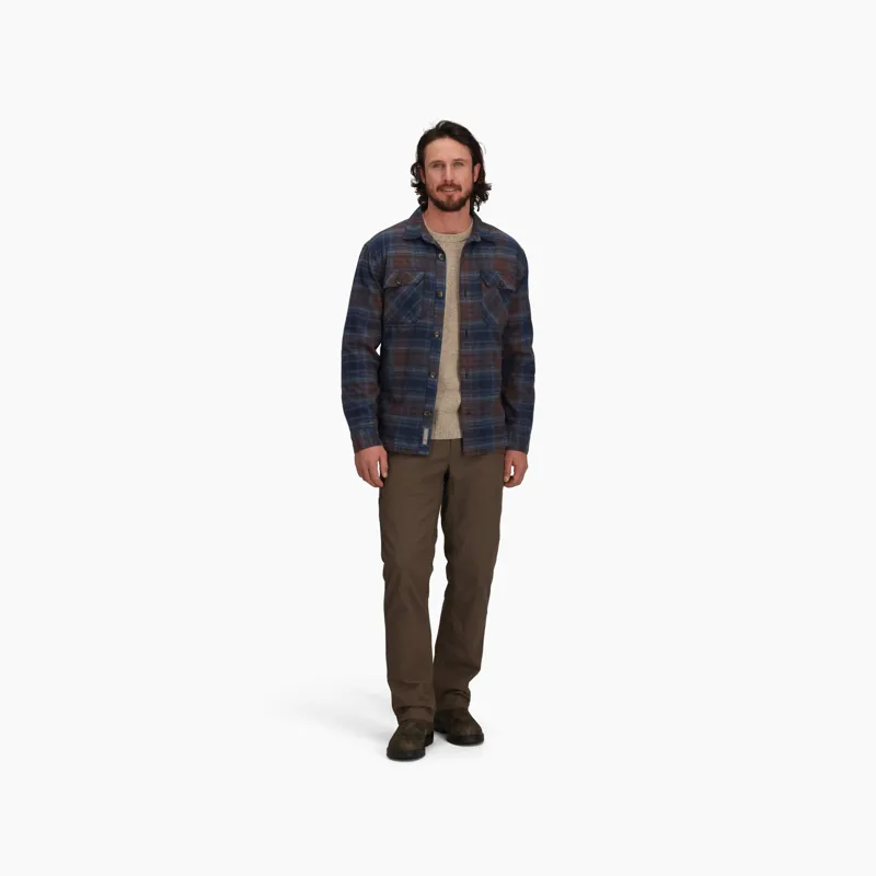 Royal Robbins Snowcap Lined Flannel Shirt in Naval Tioga Plaid-3