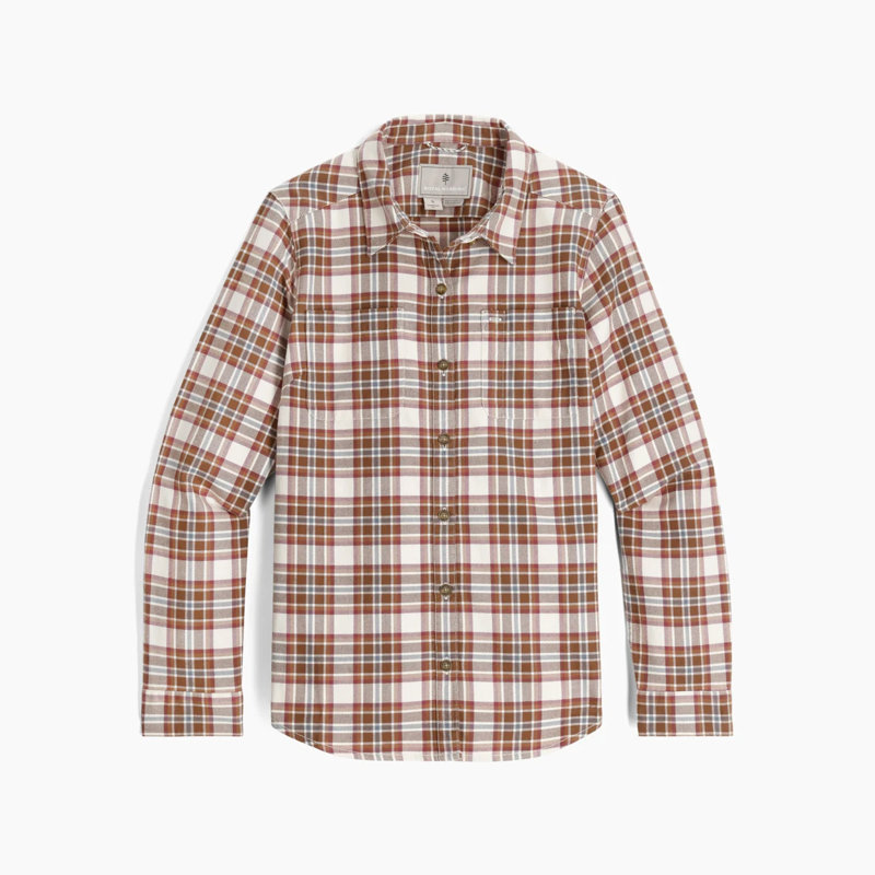 Royal Robbins Lieback Women's Flannel Shirt in Chalk/Bodega