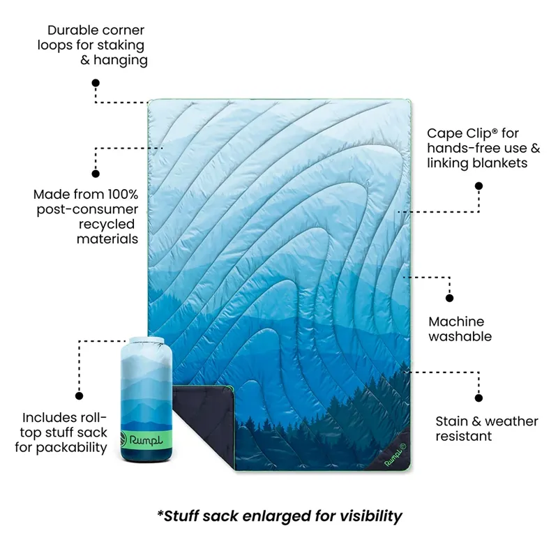 Rumpl Original Puffy Blanket 1P in Blue Ridge Fade-3