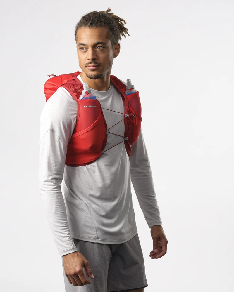 Salomon Active Skin 8 Set Hydration Vest Large in Red Dahlia-1