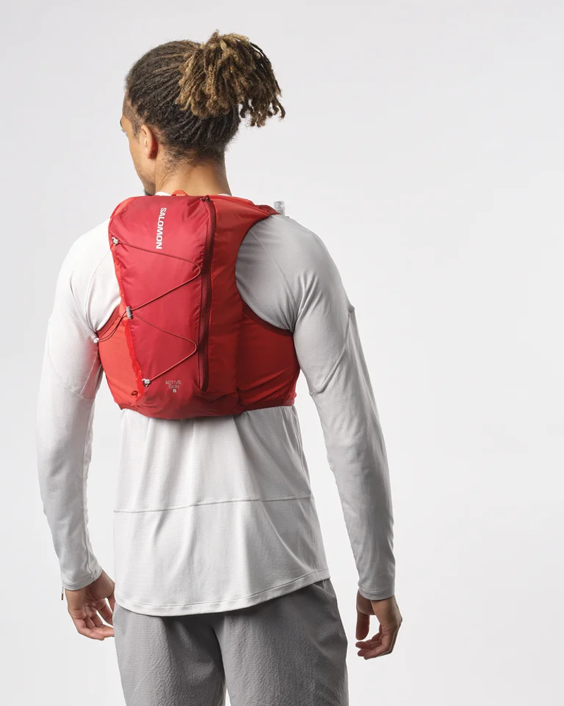 Salomon Active Skin 8 Set Hydration Vest Large in Red Dahlia-2