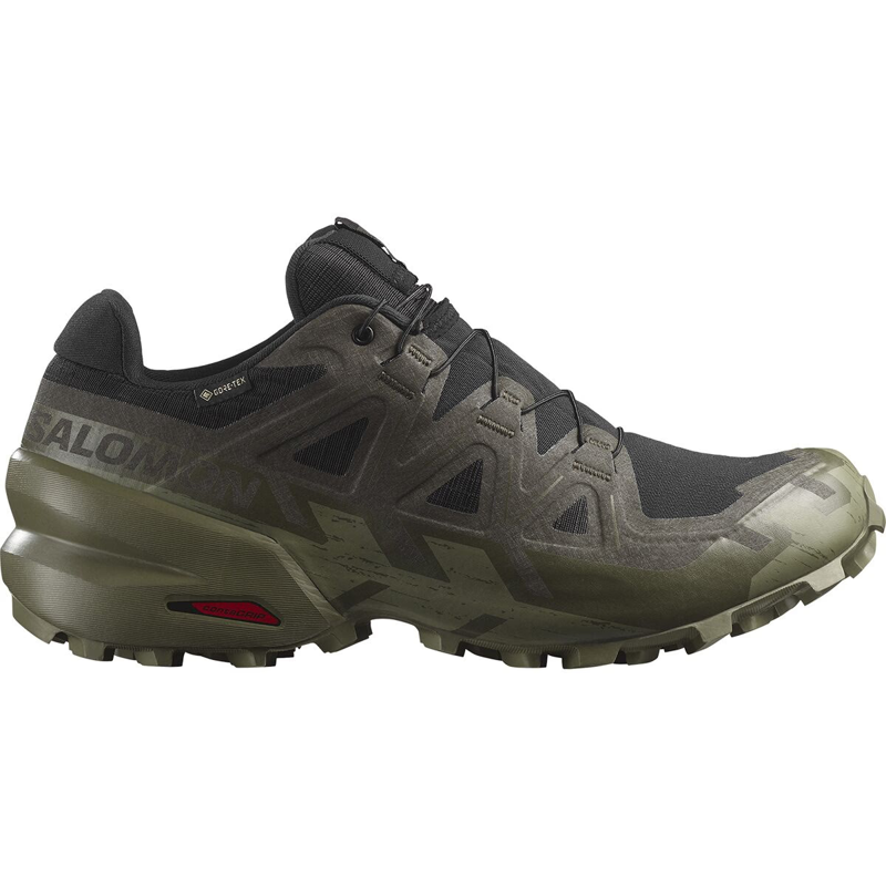 Salomon Speedcross 6 GTX in Black/Peat/Deep Lichen Green