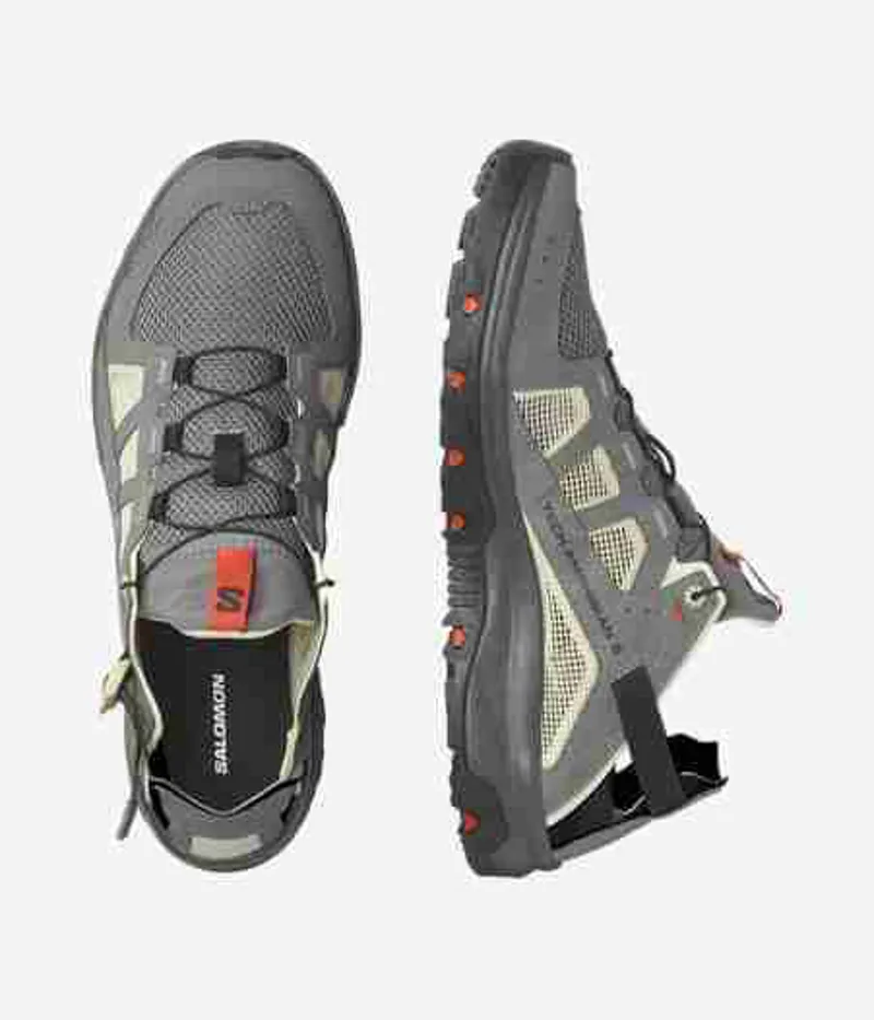 Salomon Techamphibian 5 Water Shoes in Pewter/Moth/Fiery Red-3