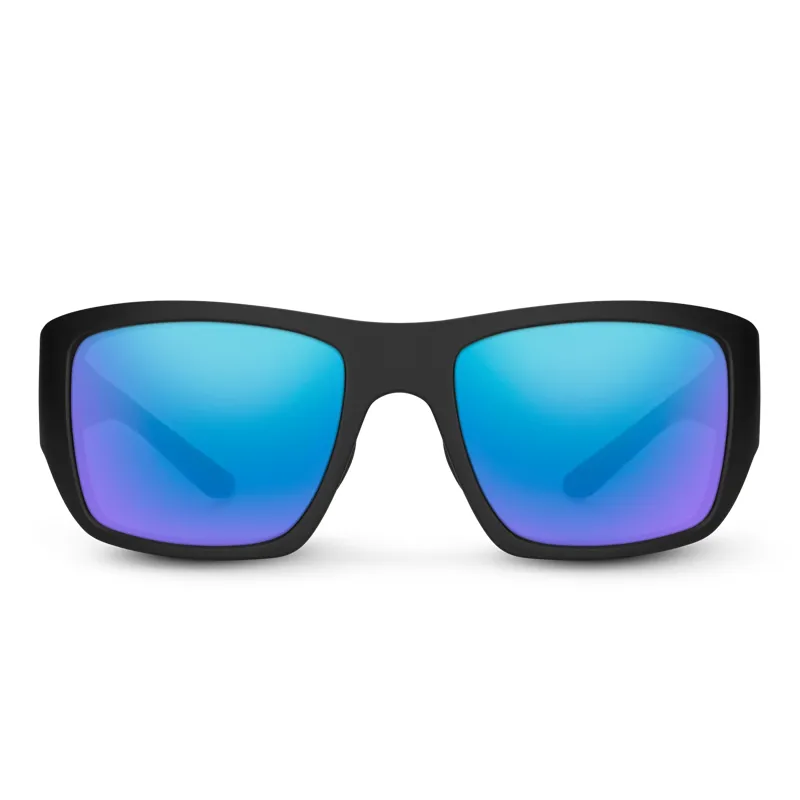 Suncloud Sculpin Sunglasses in Matte Black w/Polarized Blue Mirror Lens-1