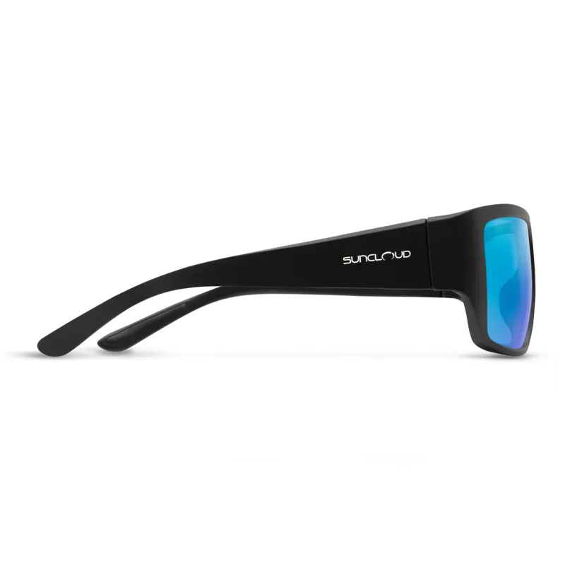 Suncloud Sculpin Sunglasses in Matte Black w/Polarized Blue Mirror Lens-2