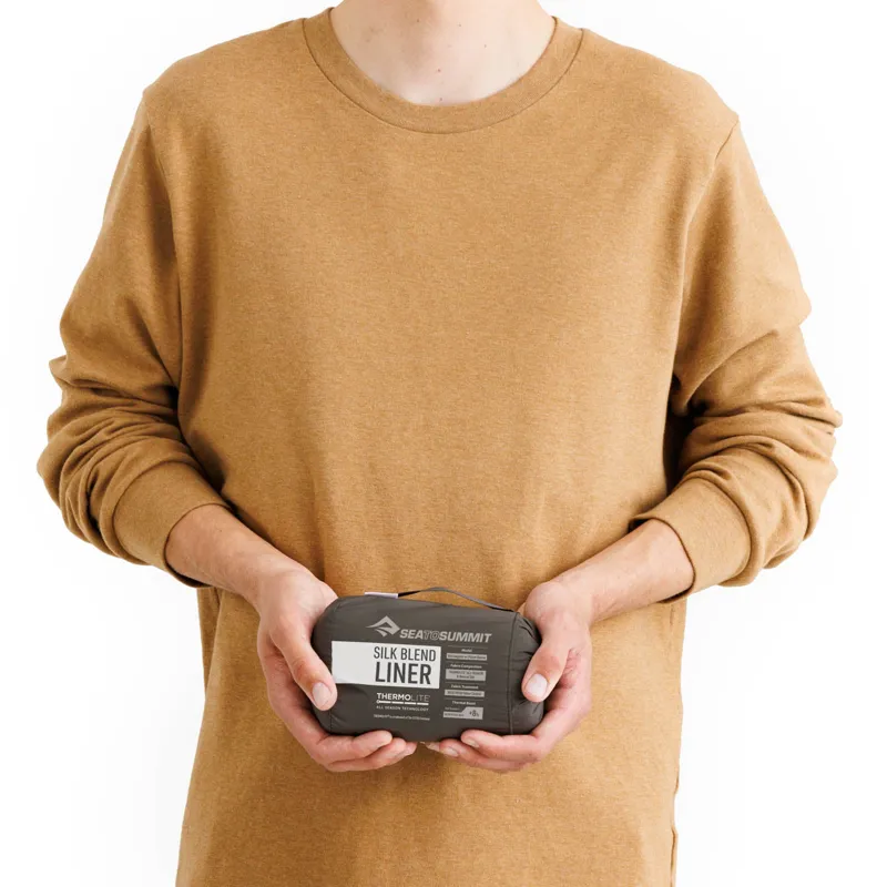 Sea To Summit Silk Blend Rectangular Sleeping Bag Liner with Pillow Sleeve-2