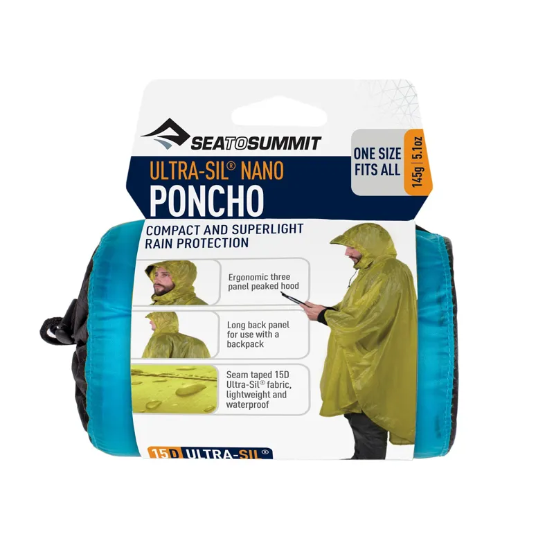Sea To Summit Ultra-Sil Nano Poncho in Pacific Blue-1