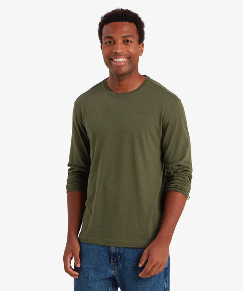 Sherpa Bali Long Sleeve Crew in Evergreen-1