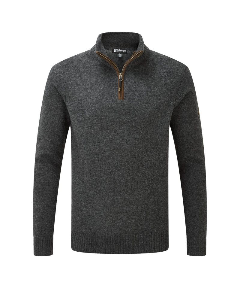 Sherpa Kangtega Quarter Zip Sweater in Charcoal
