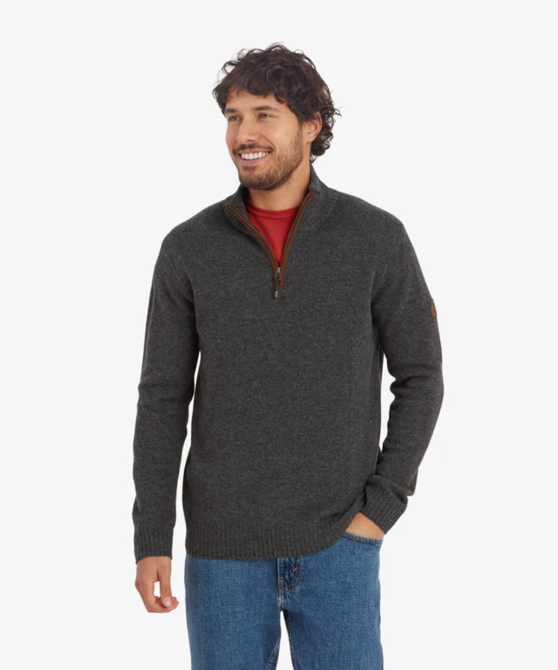Sherpa Kangtega Quarter Zip Sweater in Charcoal-1