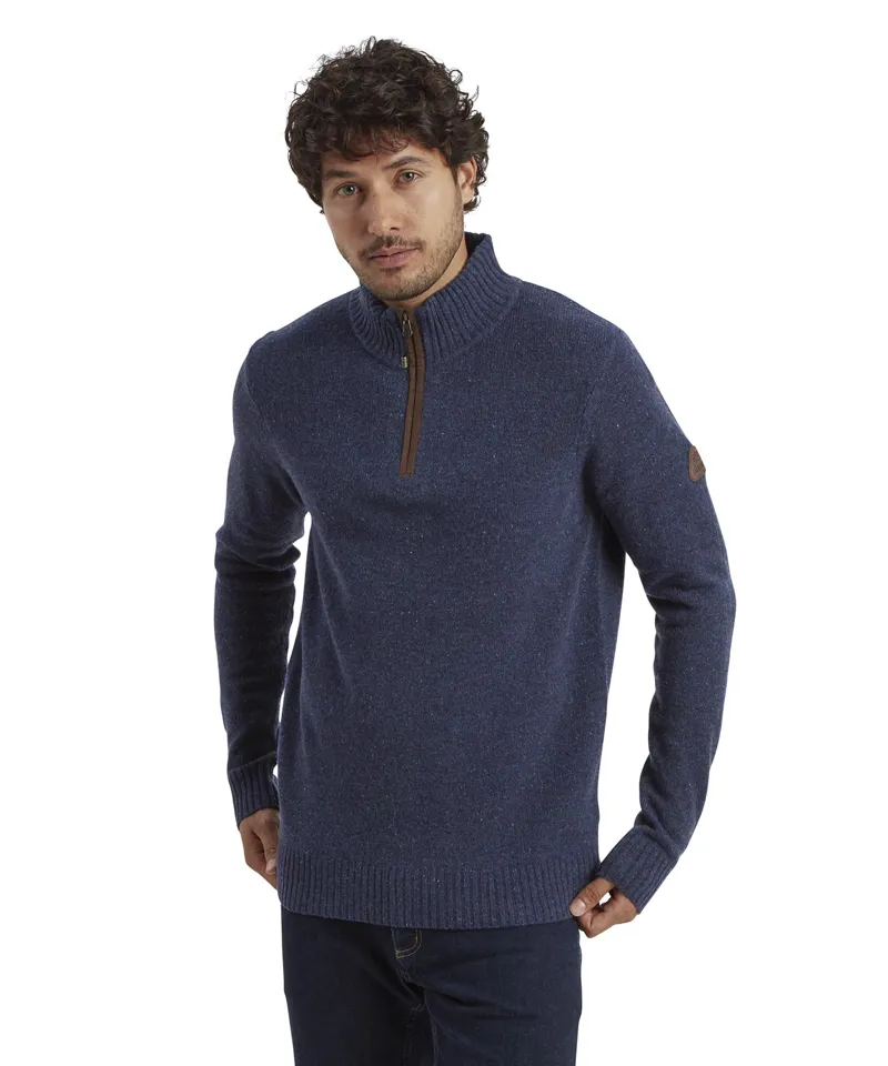 Sherpa Kangtega Quarter Zip Sweater in Rathee Blue-1