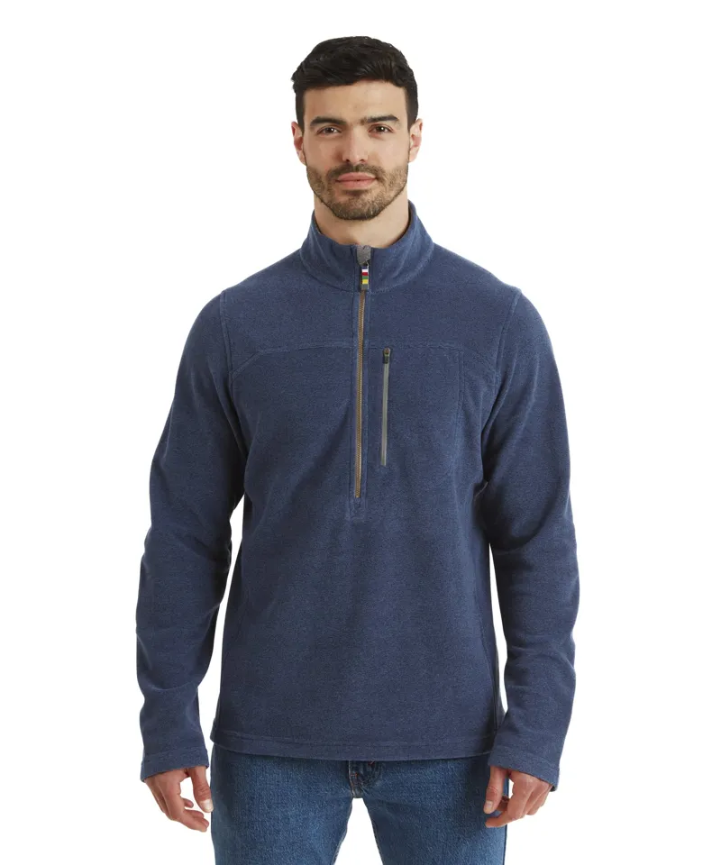 Sherpa Rolpa Eco Quarter Zip Fleece Top in Rathee Blue-1